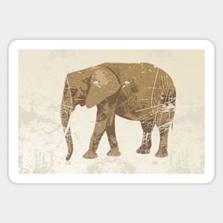 Vintage poster with elephant Sticker